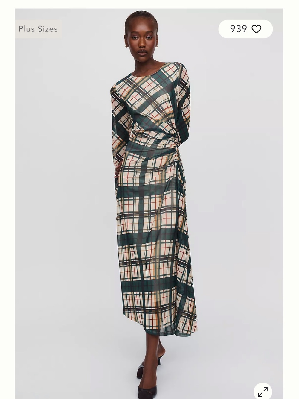 Anthropologie Plaid Mesh Maxi Dress